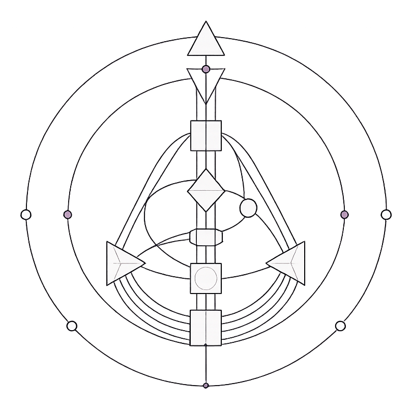 Minimal line illustration of a Human Design bodygraph chart